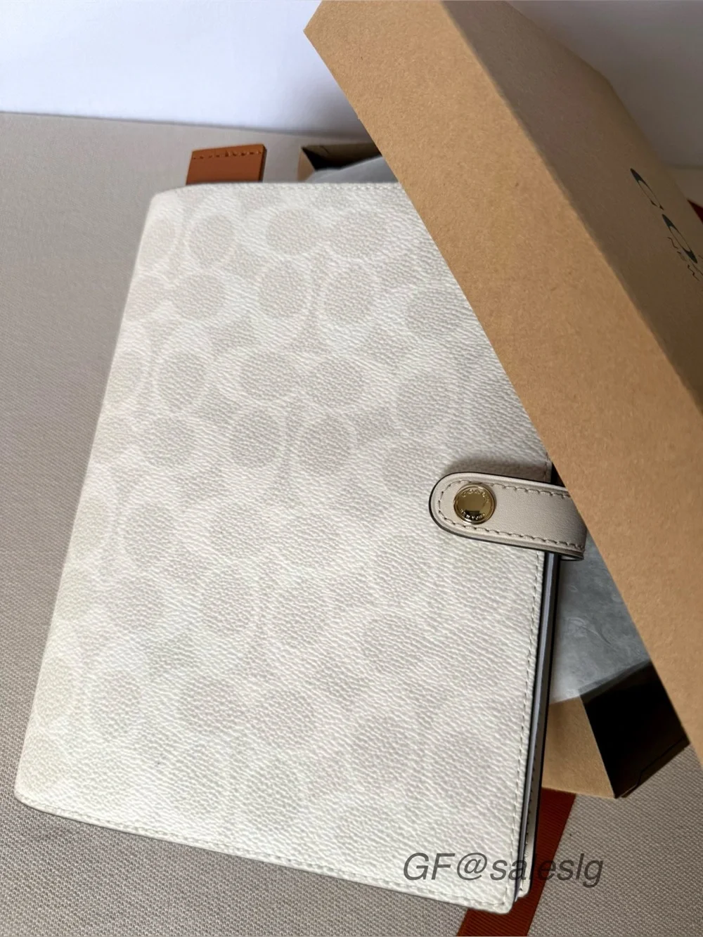 Coach notebook Gift Set Boxed Signature Chalk White/Gold Ready Gift Bundle